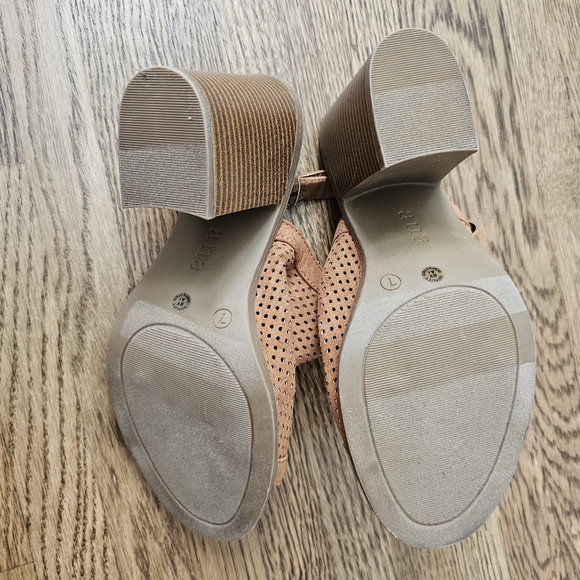 a.n.a Madelyn open toe slingback bootie sandals chunky block heel brown 7 - Picture 5 of 10